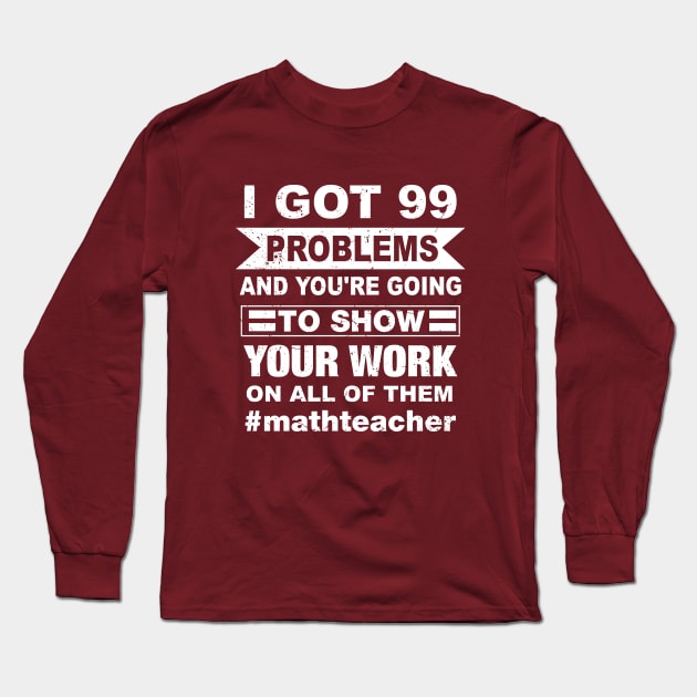 Maths lovers, Math Teacher simple design Long Sleeve T-Shirt by Ribsa